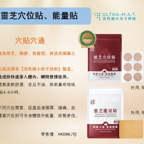 騰泰堂 - 【靈芝穴位貼】透過穴位刺激 |能促進血液循環 | 紓緩痛楚不適 (24片裝)